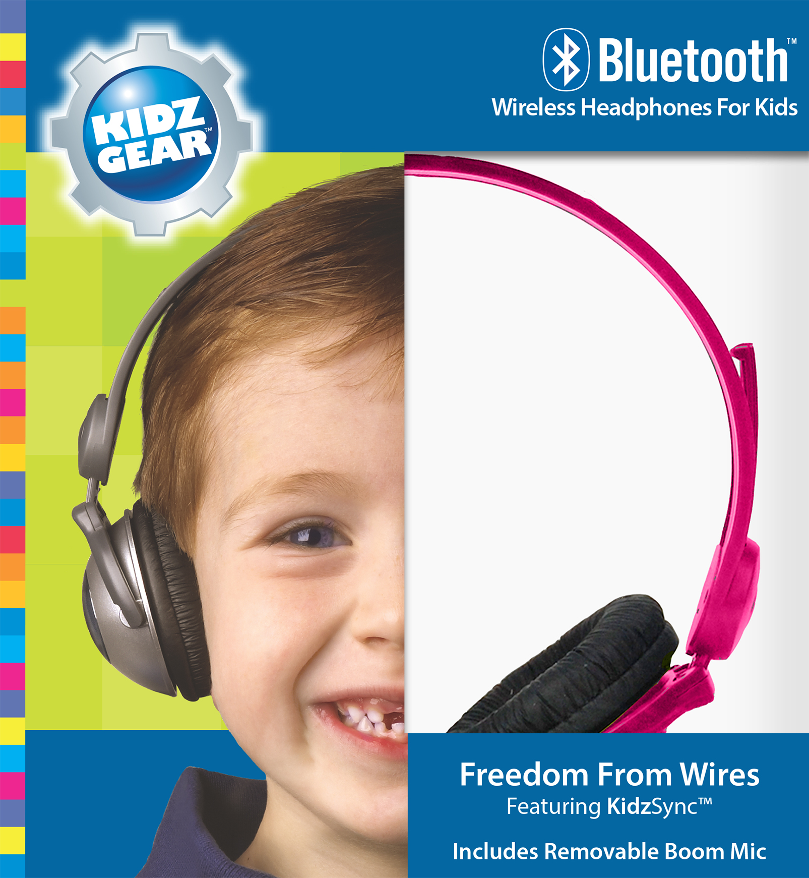 Kidz Gear Bluetooth Headphones - Box Pink