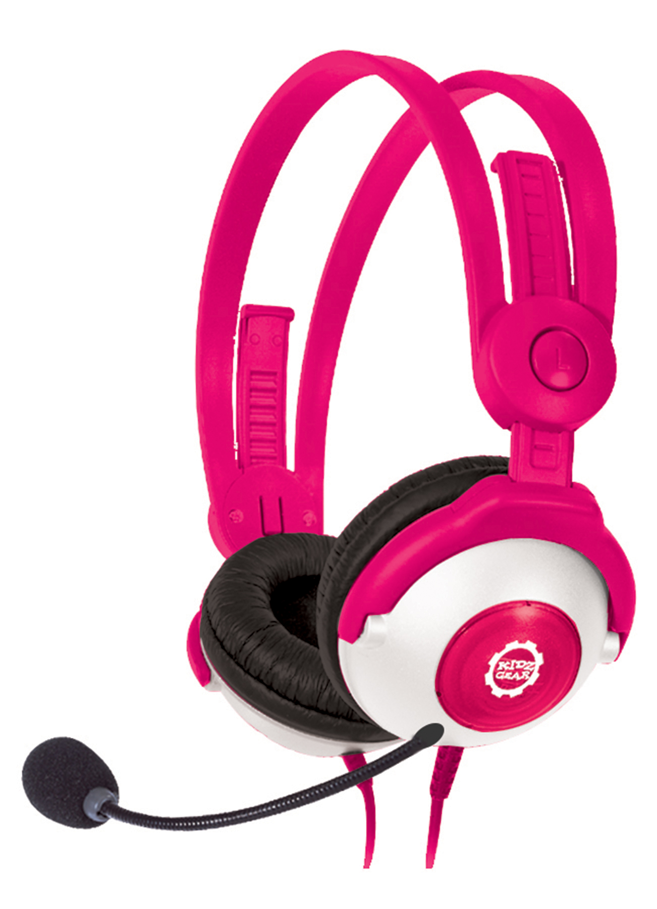 Kidz Gear Deluxe Stereo Headset Headphones with Boom Microphone - Pink