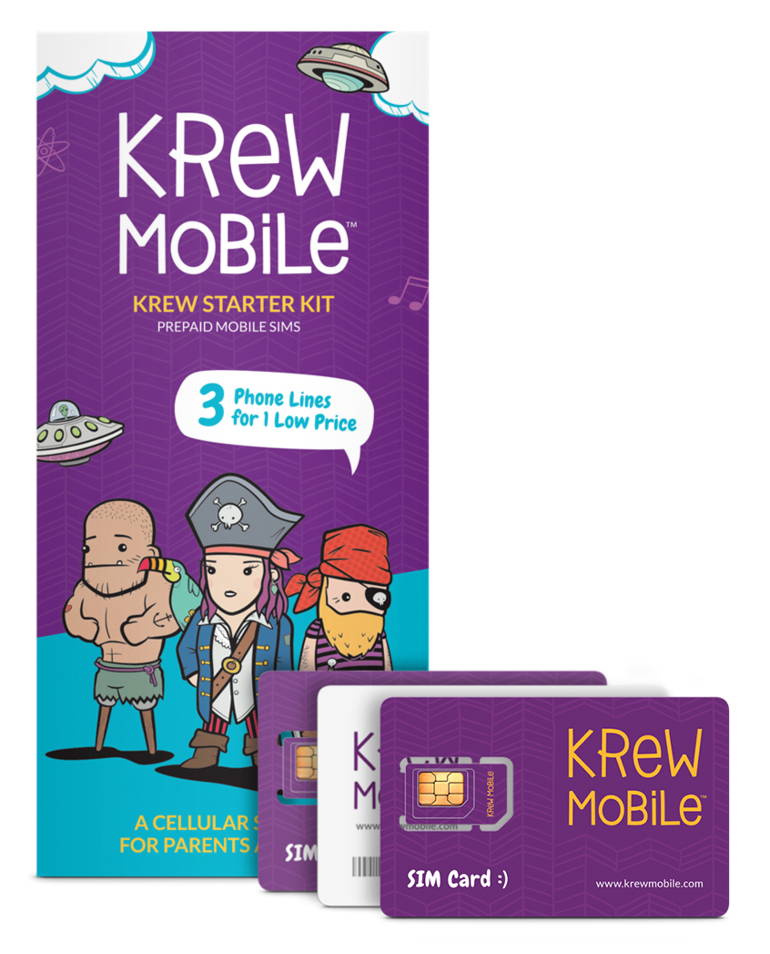 Krew Mobile SIMs with Packaging