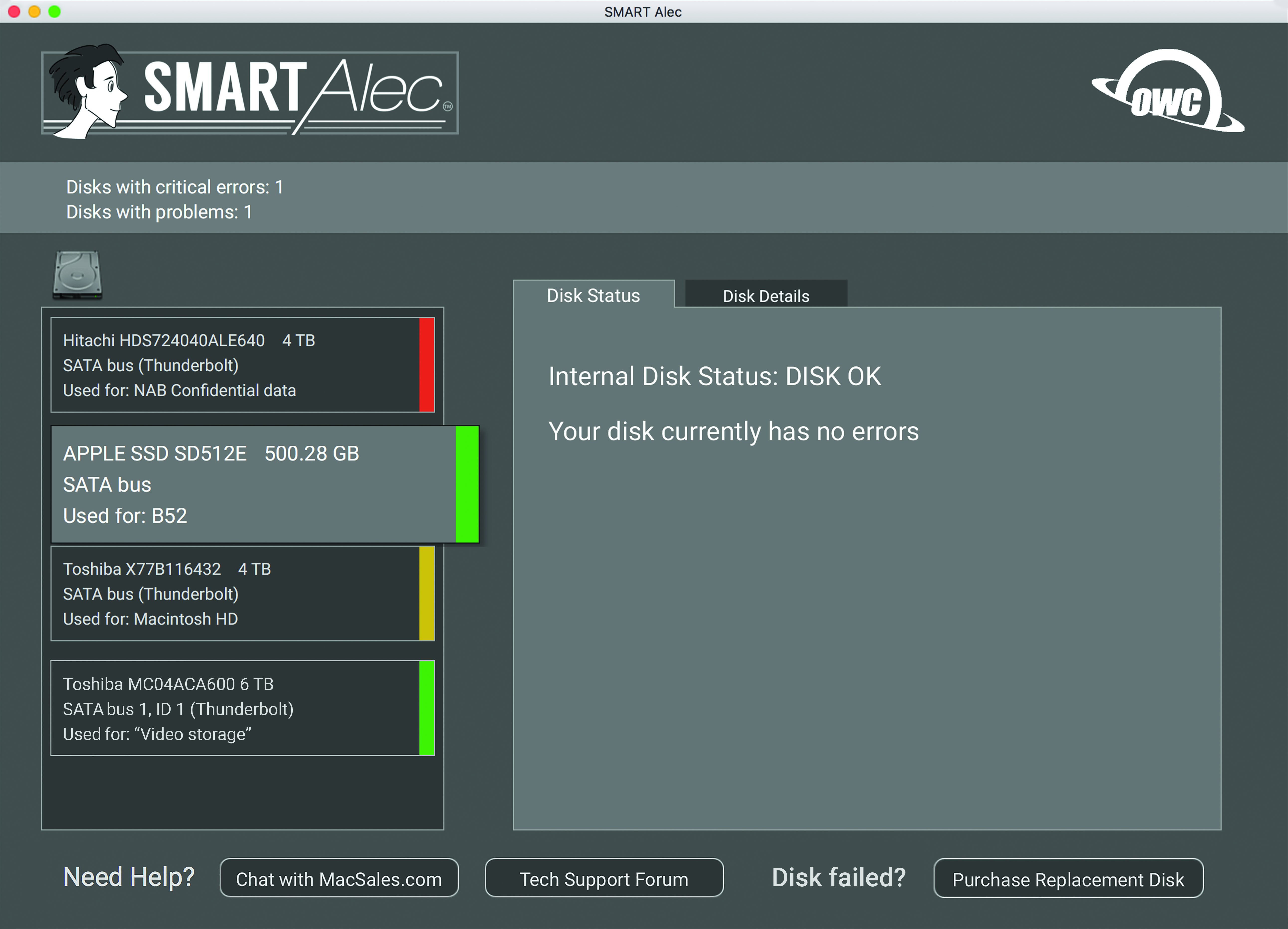 SMART Alec Screen Shot - No Failure