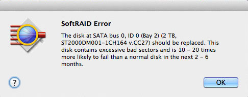 SoftRAID - Disk Error