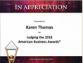 Stevie Awards  American Business Awards Karen Thomas, President, Thomas PR is Judge for Stevie Awards - American Business Awards 2018