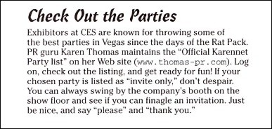 Thomas PR’s "Official KarenNet Party List" in Surviving CES for Dummies, January 2006