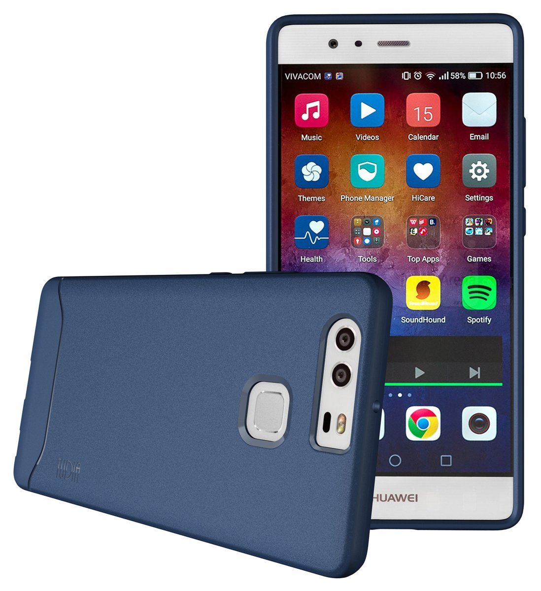 TUDIA Arch TPU Bumper Case for Huawei P9 - blue side front