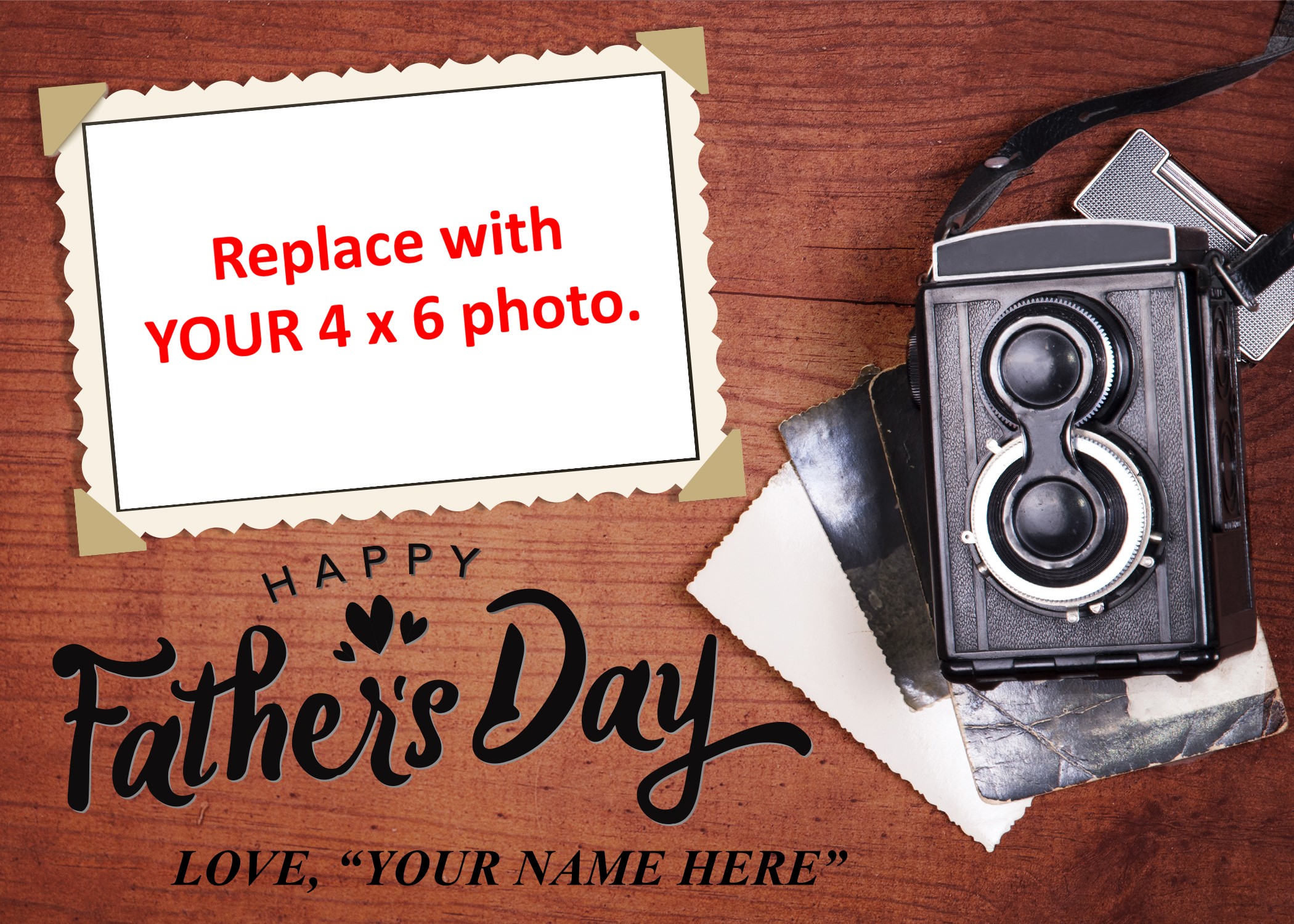 Vivid-Pix 5x7 Fathers Day Card - Template