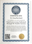 World Record Academy Certificate Dr. Marchand