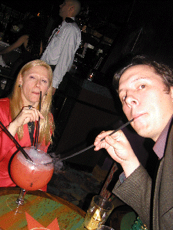 Dan and Karen Share Foaming Drink at Voodoo Lounge