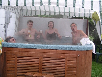 "Hey, when are you coming in?" Doug, Estelle, Her Boyfriend and Ken