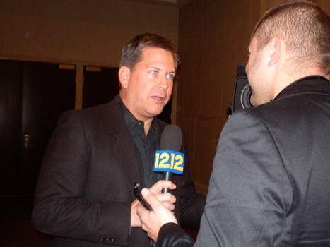 Andrew Ehinger, Channel 12 News, Long Island at CES Unveiled Event at Venetian