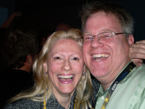 Karen Thomas, Thomas PR & Bob Scoble, Scobleizer at the "It Wont Stay in Vegas" Blogger Party