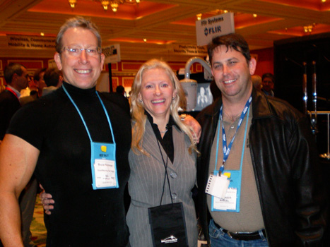 Bruce Pechman, KUSI-TV San Diego, Karen Thomas, Thomas PR & Alexander Mandel, KCUF TVs Weekly Geek at Showstoppers at the Wynn