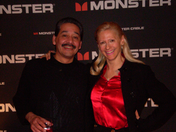 Karen Thomas, Thomas PR & James Anzaldua at Monster Cable Party