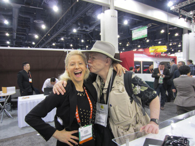 Karen Thomas, Thomas PR and Jack Neubart, Shutterbug at Powerocks Booth