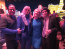 Karen Ostlund, Hollywood Reporter, Karen Thomas, Thomas PR and Adam Grill, Odyssey Group at the Tweethouse Party at Bellagio