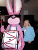 Karen Thomas with Energizer Bunny at CES