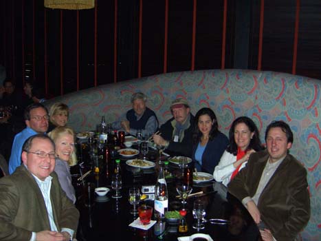 At Little Buddha in the Palms Hotel, Left to Right:  Rod King, Concord Camera; Karen Thomas, Thomas PR; Michael Sommer, ABC-TV; Barbara Weinger, ABC-TV, Ron Eggers, Newswatch; Don Sutherland, PTN; Michelle Beauchamp, Concord Camera; Sally Grotta, PC Magazine, Dan Havlik, PTN 