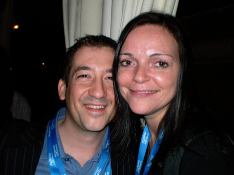 Tony Sklar and Samantha Fryer, BnetTV.com at the Firewireless Party at Pure