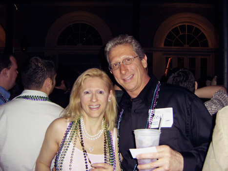 Karen with Neal Dini, Bitstream at Fiercewireless Party Overflowing onto Bourbon St.