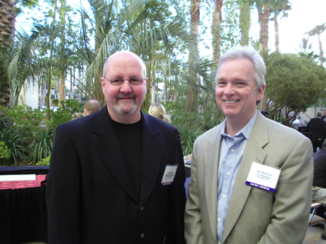 Nick Dager, Digital Cinema Report and Ken McGorry, Post at the Avid Party at the Hard Rock