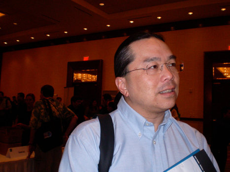 Ed Lee, InfoTrends at Unibind booth at Sneak Peek.