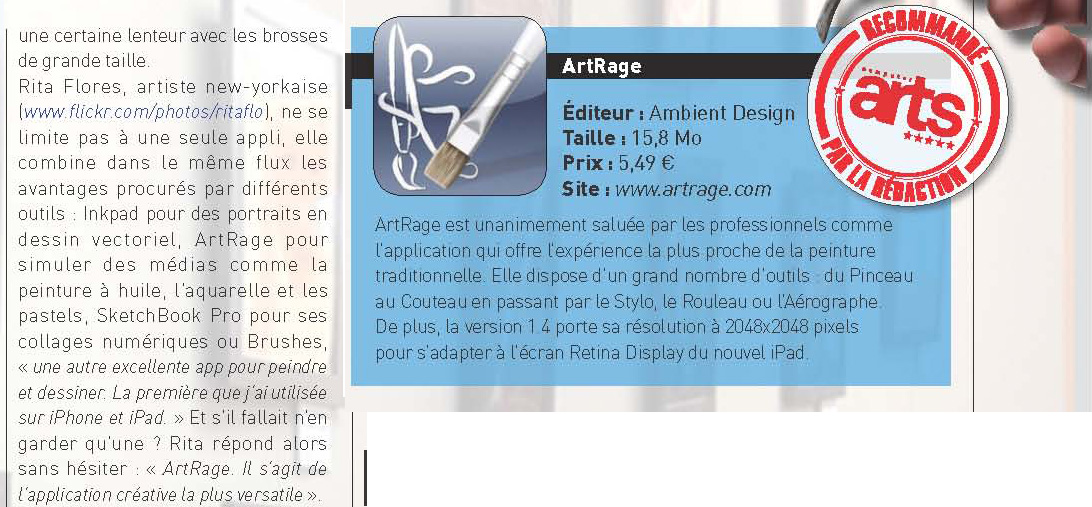 ArtRage for iPad Wins Computer Arts Magazine "Editors Choice"!