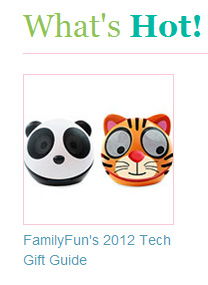 FamilyFun Magazine on Zoo Tunes Animal Themed Speakers - 2012 Tech Gift Guide - What's Hot!