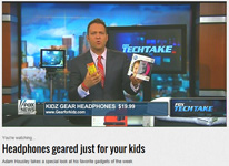 Fox-TV National News Features Kidz Gear! "These things are great." -Adam Housley, Fox News TV