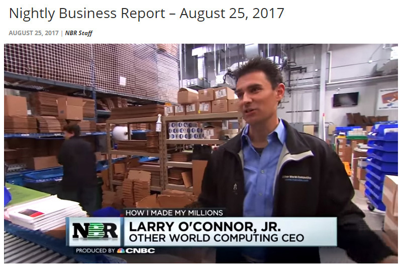 CNBC Nightly Business Report (NBR) Profile of Larry O'Connor, OWC "A Drive to Succeed" Video, with Tyler Mathisen and Sue Herera