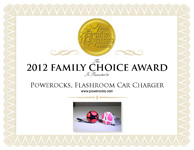 Powerocks Magic Cube & Flashroom Car Charger Mobile Device Power Banks Win 2012 Family Choice Award!