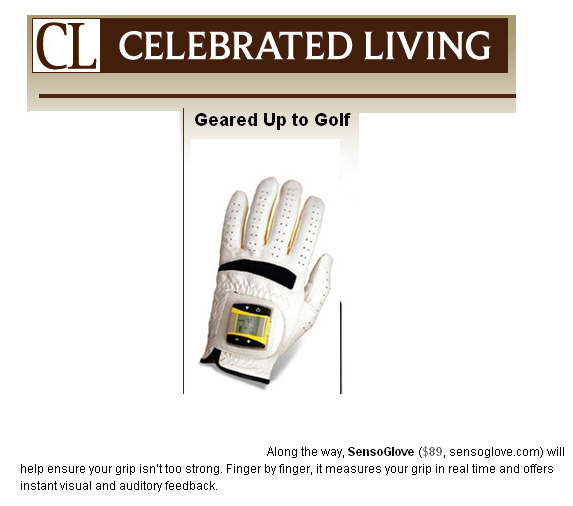 American Airlines Celebrated Living Magazine Features SensoGlove "Finger by finger, it measures your grip in real time and offers instant visual and auditory feedback"! -Scott Tharler, American Airlines Celebrated Living Magazine