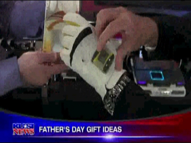 KUSI News Good Morning San Diego on SensoGlove Digital Golf Glove for the Father's Day TV segment by Bruce Pechman "Muscleman of Technology" "That's great. Wow!"