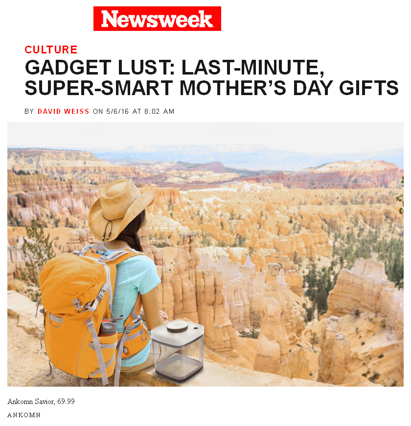 Thomas PR Client Ankomn Savior in Newsweek.com Gadget Lust: Last-Minute, Super-Smart Mothers Day Gifts by David Weiss