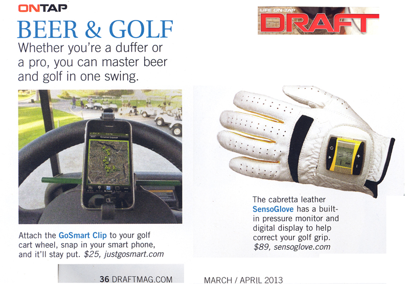 Draft Magazine Features SensoGlove Digital Golf Glove and GoSmart Clip!