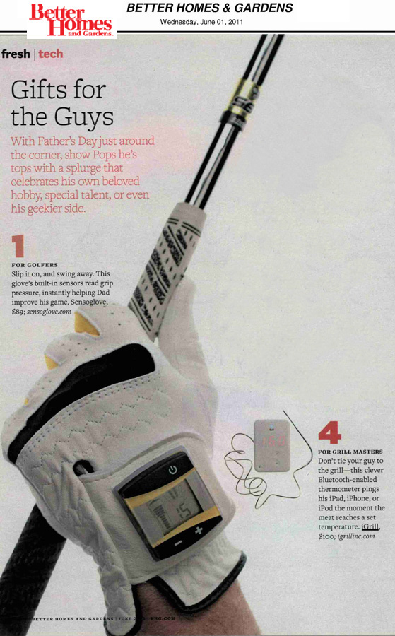 Better Homes & Gardens Features Thomas PR Clients SensoGlove and iGrill in Fathers Day Gifts Article by Suzanne Kantra!