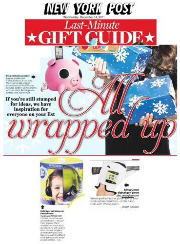 NY Post Features Thomas PR Clients SensoGlove, Kidz Gear Headphones & Speakals iHog!