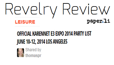 Revelry Review on Official KarenNet E3 Expo 2014 Party List