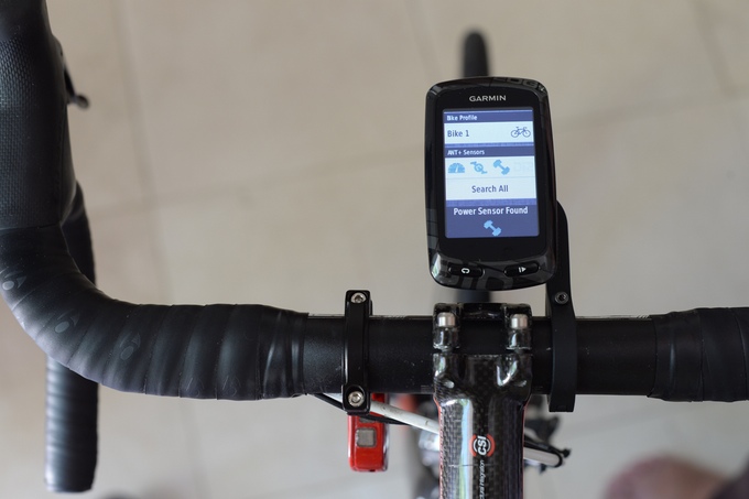 Velocomp PowerPod on Bike Paired to Garmin Bike Computer